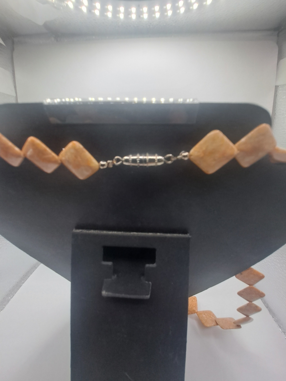 Vintage Eaton Genuine Stone Necklace & Earrings Set w/ Original Box & Tags - Picture 4 of 11